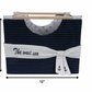 HomeRoots 12" x 12.5" x 9.5" White Blue Foldable Fabric Basket Set of 3