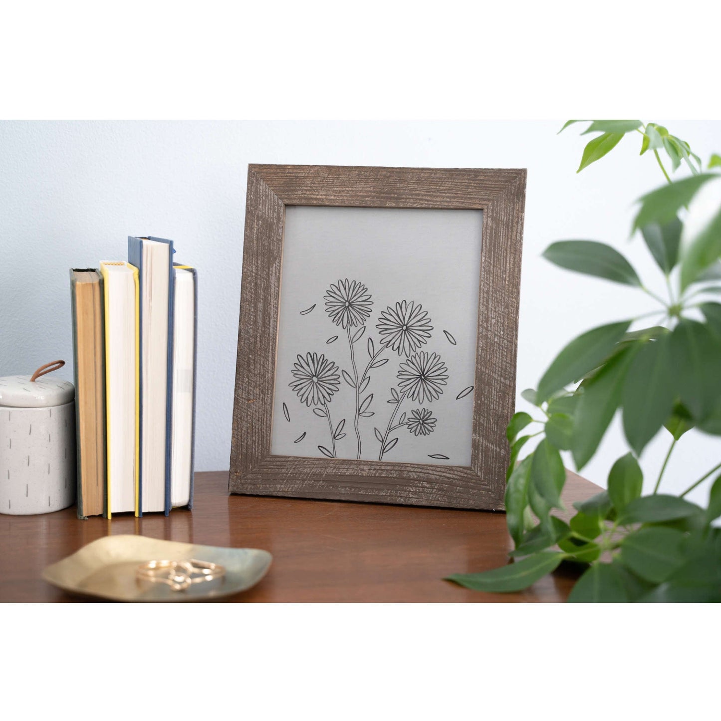 HomeRoots 12" x 13" Rustic Espresso Picture Frame
