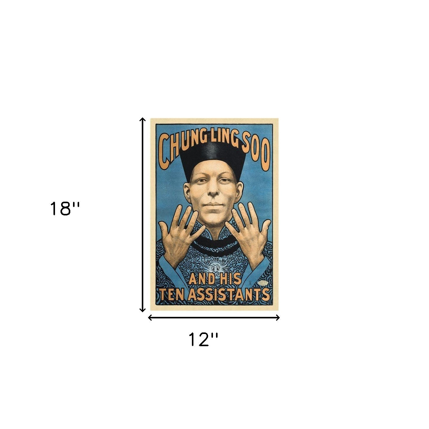 HomeRoots 12" x 18" Chung Ling Soo Vintage Magic Poster Wall Art