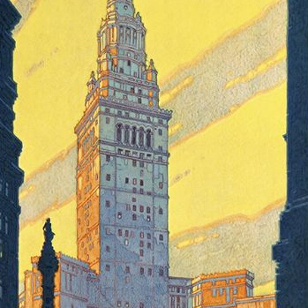 HomeRoots 12" x 18" Cleveland Union Terminal Vintage Travel Poster Wall Art