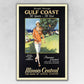 HomeRoots 12" x 18" Gulf Coast Golf 1932 Vintage Travel Poster Wall Art