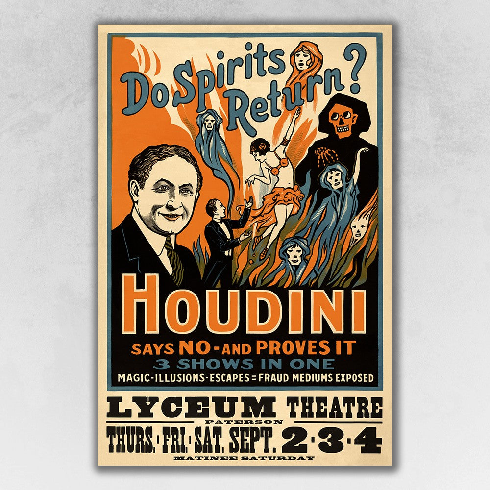 HomeRoots 12" x 18" Houdini Spirits Vintage Magic Poster Wall Art