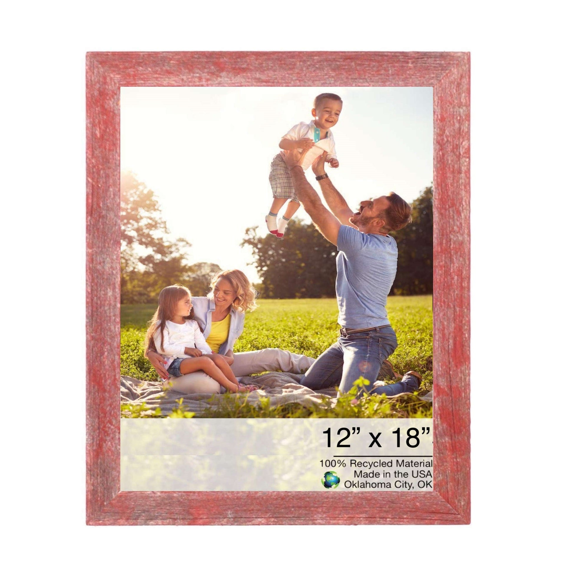 HomeRoots 12" x 18" Rustic Red Picture Frame