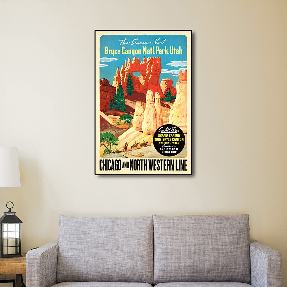 HomeRoots 12" x 18" Vintage 1950s Bryce Canyon National Park Wall Art