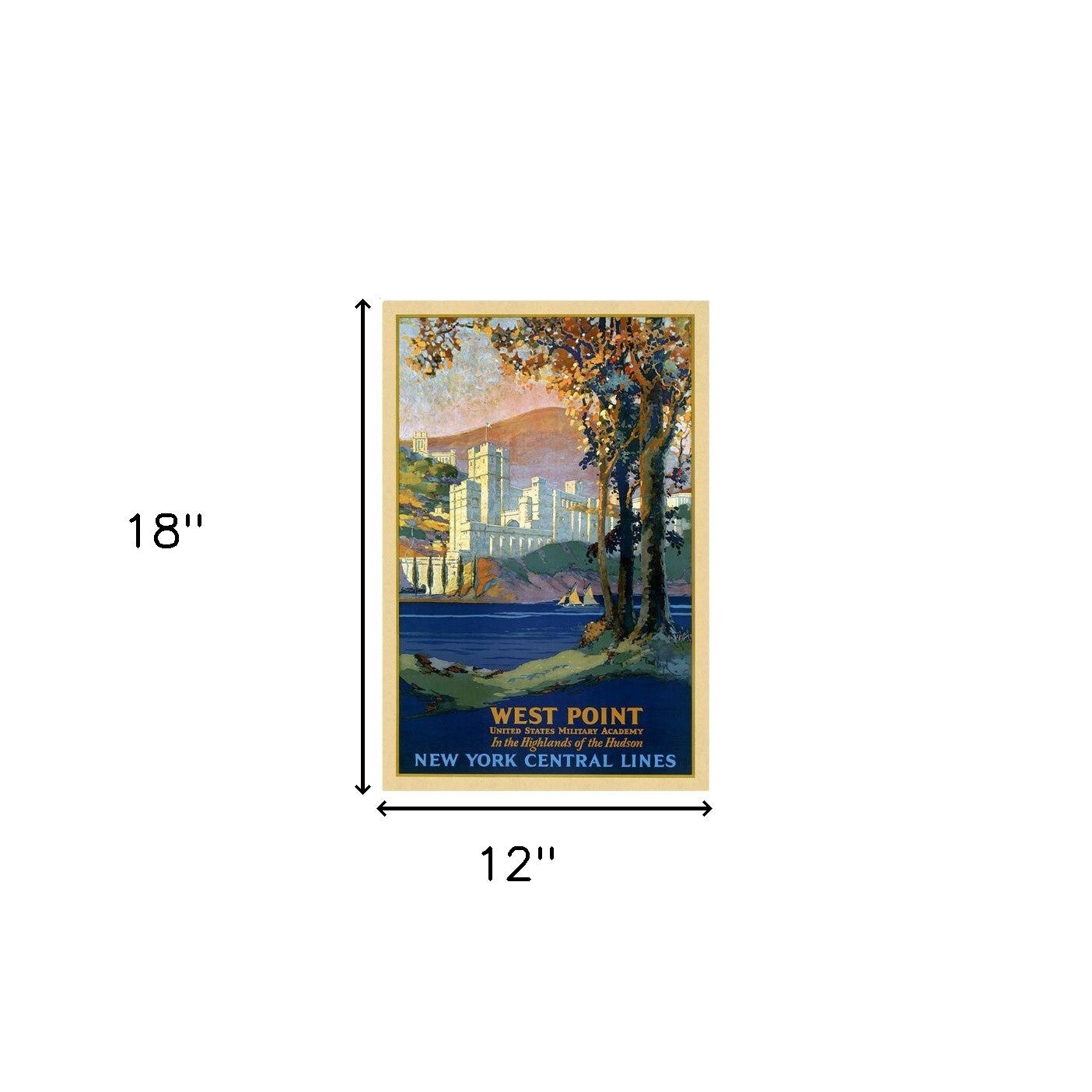 HomeRoots 12" x 18" West Point New York c1920s Vintage Travel Poster Wall Art