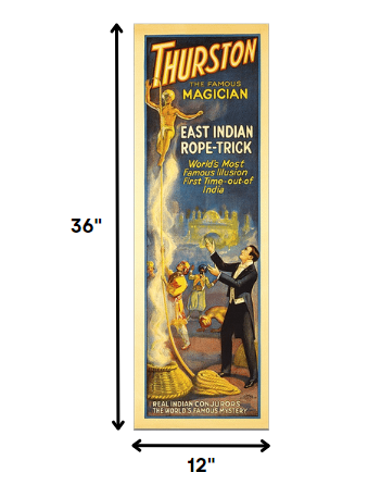 HomeRoots 12" x 36" Thurston Rope Trick Vintage Magic Poster Wall Art