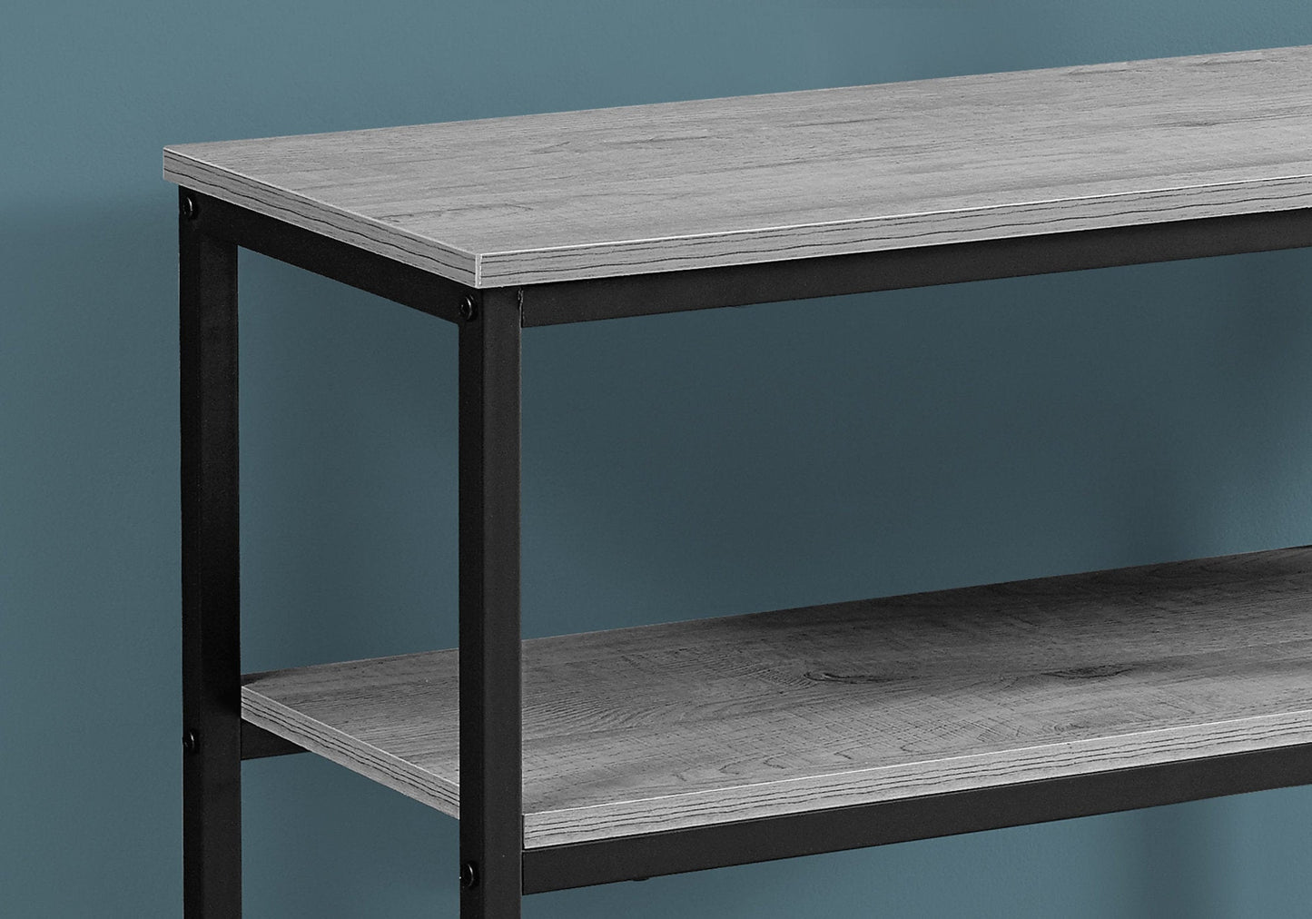 HomeRoots 12" x 42" x 32" Black Metal Accent Table
