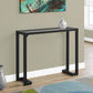 HomeRoots 12" x 42" x 32" Tempered Glass Accent Table With Black Metal Base