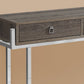 HomeRoots 12" x 48" x 31.75" Particle Board Metal Accent Table in Dark Taupe Finish