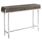 HomeRoots 12" x 48" x 31.75" Particle Board Metal Accent Table in Dark Taupe Finish