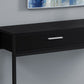 HomeRoots 12" x 48" x 32" Black Laminated Finish and Black Metal Accent Table