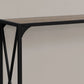 HomeRoots 12" x 48" x 32" Dark Taupe Accent Table With Black Metal Base