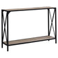 HomeRoots 12" x 48" x 32" Dark Taupe Accent Table With Black Metal Base