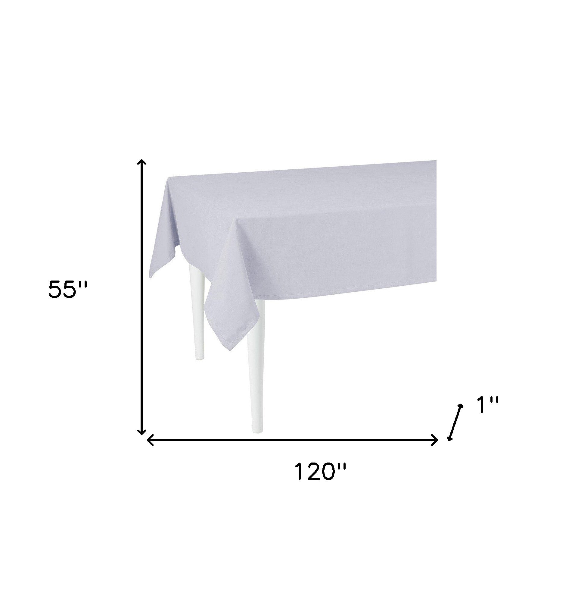 HomeRoots 120" Merry Christmas Rectangle Tablecloth in Grey