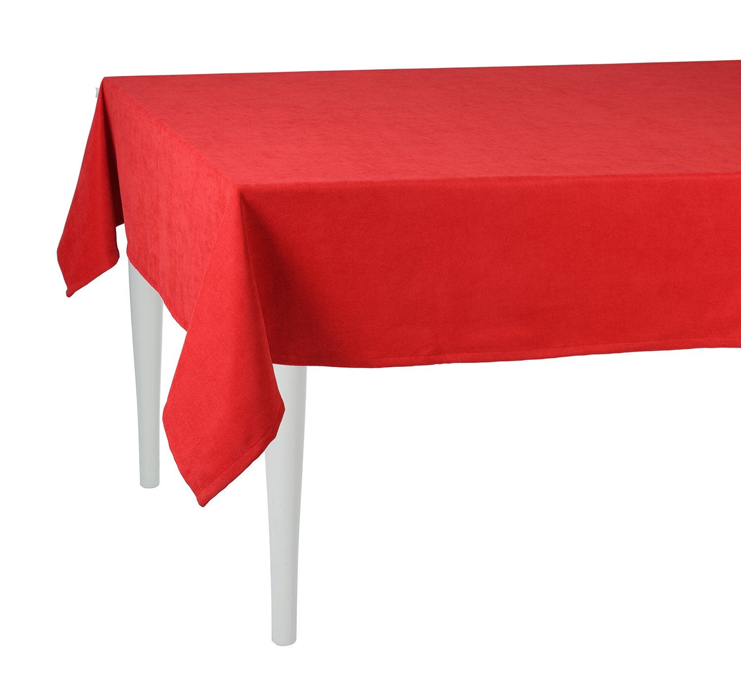 HomeRoots 120" Merry Christmas Rectangle Tablecloth in Red