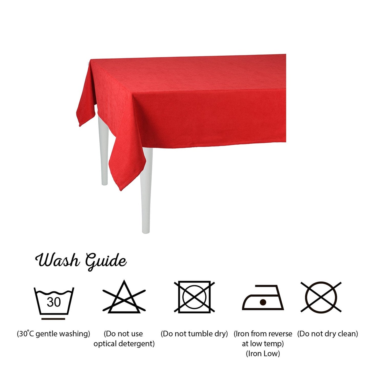HomeRoots 120" Merry Christmas Rectangle Tablecloth in Red