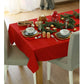 HomeRoots 120" Merry Christmas Rectangle Tablecloth in Red