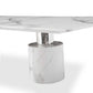 HomeRoots 120 x 48 x 30 White Marble Stainless Steel Dining Table