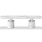 HomeRoots 120 x 48 x 30 White Marble Stainless Steel Dining Table