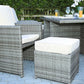 HomeRoots 129" x 76" x 46" Gray Outdoor Dining Set With Cushions in Set of Eleven
