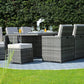 HomeRoots 129" x 76" x 46" Gray Outdoor Dining Set With Cushions in Set of Eleven