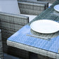 HomeRoots 129" x 76" x 46" Gray Outdoor Dining Set With Cushions in Set of Eleven