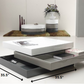 HomeRoots 12.5" MDF Square Coffee Table With 3 Tone Glossy Finish