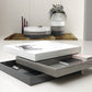 HomeRoots 12.5" MDF Square Coffee Table With 3 Tone Glossy Finish