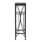 HomeRoots 12.5" x 16.25" x 40.5" Black Metal Wine Bottle and Glass Rack Home Bar