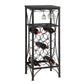 HomeRoots 12.5" x 16.25" x 40.5" Black Metal Wine Bottle and Glass Rack Home Bar