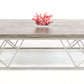 HomeRoots 13" Concrete and Steel Coffee Table in Chrome Finish