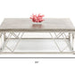 HomeRoots 13" Concrete and Steel Coffee Table in Chrome Finish