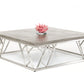 HomeRoots 13" Concrete and Steel Coffee Table in Chrome Finish