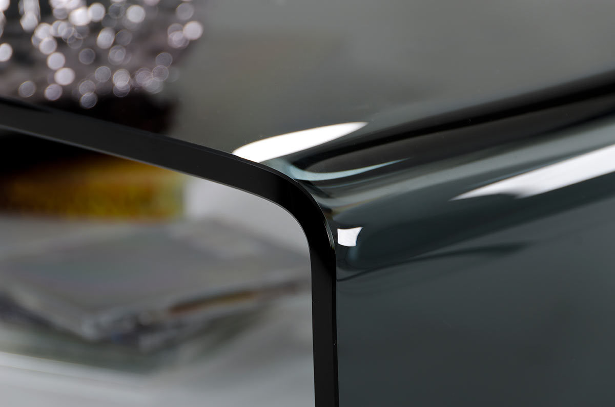 HomeRoots 13' Glass Steel and MDF Coffee Table