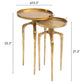 HomeRoots 13" Gold Nested Tables in Set of Two