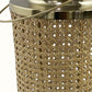 HomeRoots 13" Gold and Cane Hurricane Candle Holder