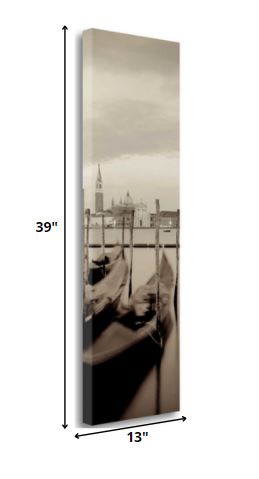 HomeRoots 13" Gondolas Against The Church of San Giorgio Maggiore Giclee Wrap Canvas Wall Art