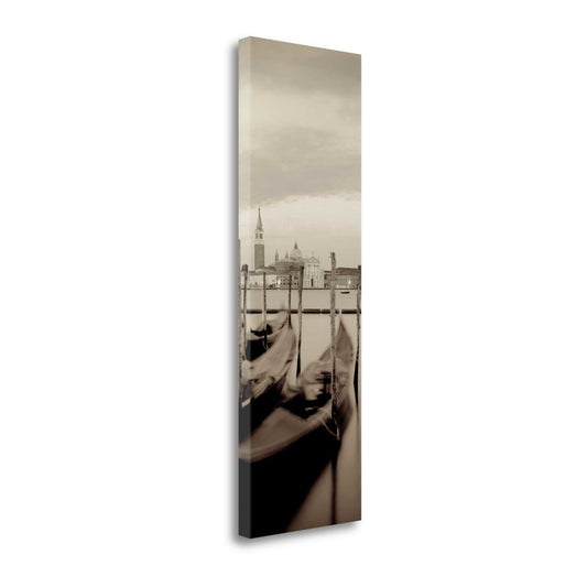 HomeRoots 13" Gondolas Against The Church of San Giorgio Maggiore Giclee Wrap Canvas Wall Art