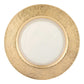 HomeRoots 13" Hand Crafted Gold Glass Authentic Leaf Round Charger Plate