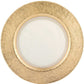 HomeRoots 13" Hand Crafted Gold Glass Authentic Leaf Round Charger Plate