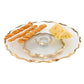 HomeRoots 13" Hand Decorated Chiseled Edge Gold Leaf Turning Platter