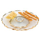HomeRoots 13" Hand Decorated Chiseled Edge Gold Leaf Turning Platter