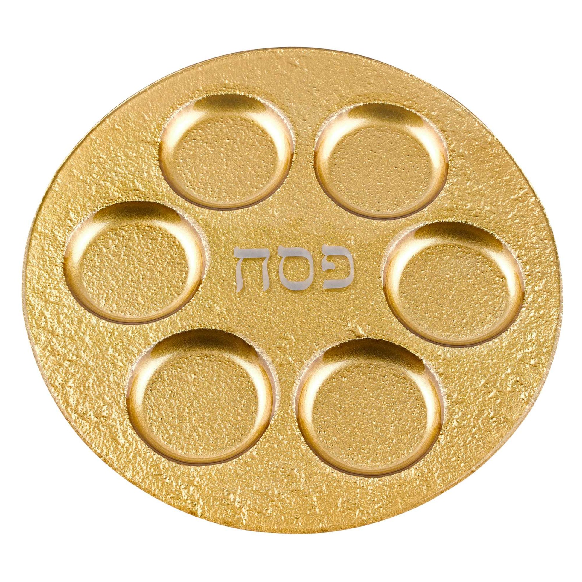 HomeRoots 13" Handcrafted Decor Gold Seder Plate