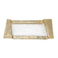 HomeRoots 13" Handcrafted Snack or Vanity Tray in Gold Finish