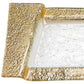 HomeRoots 13" Handcrafted Snack or Vanity Tray in Gold Finish