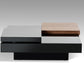 HomeRoots 13" MDF and Veneer Coffee Table With Walnut and Black Finish