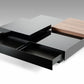HomeRoots 13" MDF and Veneer Coffee Table With Walnut and Black Finish