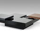 HomeRoots 13" MDF and Veneer Coffee Table With Walnut and Black Finish