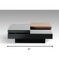 HomeRoots 13" MDF and Veneer Coffee Table With Walnut and Black Finish