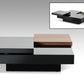 HomeRoots 13" MDF and Veneer Coffee Table With Walnut and Black Finish